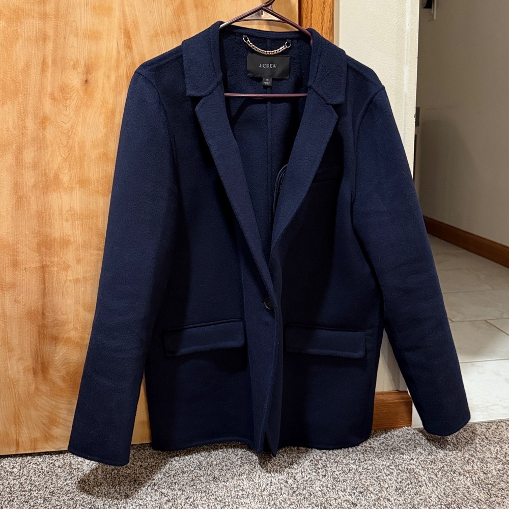 Like New J Crew Regent Blazer Jacket 14 Navy Blue Four Season Stretch | M101